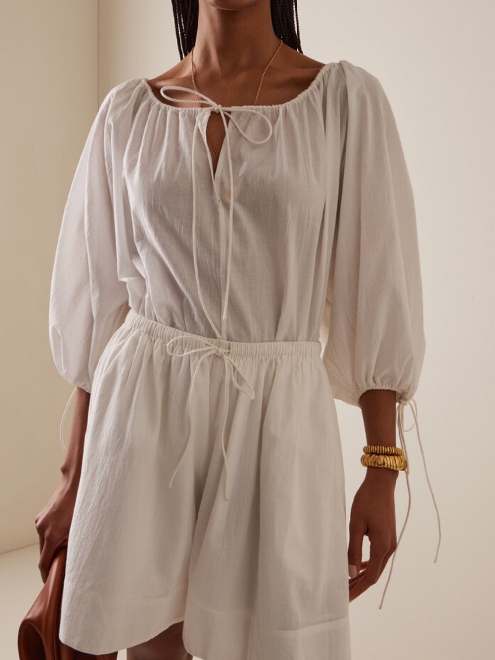 By Malene Birger White Gauze Peasant Blouse
